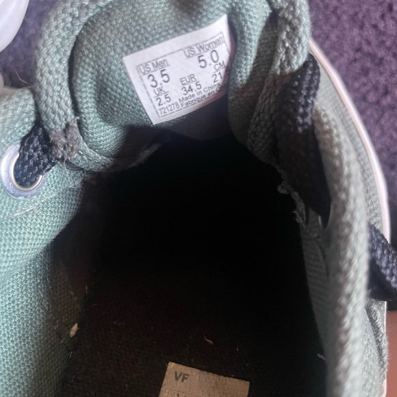 Vans Olive Canvas Sneakers with Black Laces - Picture 5 of 5